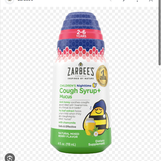 Zarbee's Children Cough Syrup + Mucus Daytime and Nighttime