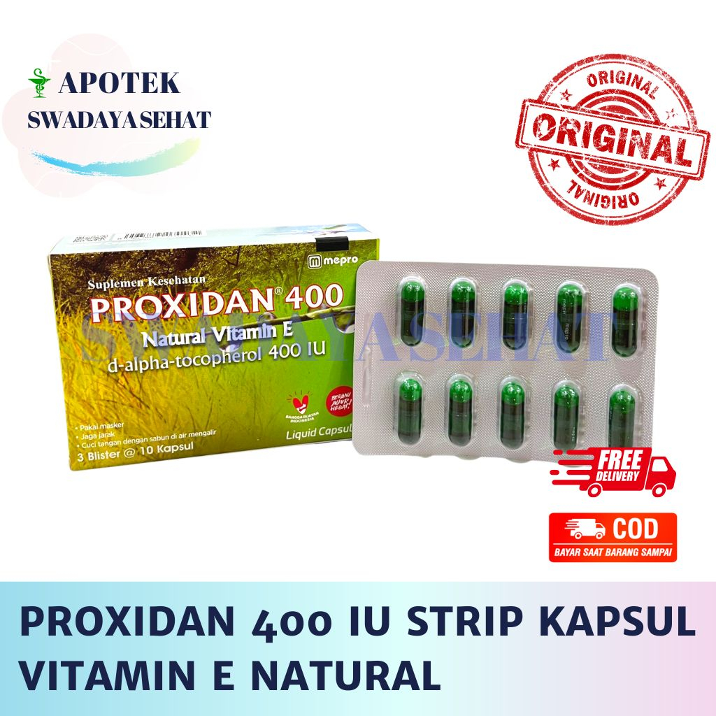 PROXIDAN 400 IU Strip Kapsul - Natural Vitamin E Kesehatan Kulit Mencerahkan Antioksidan