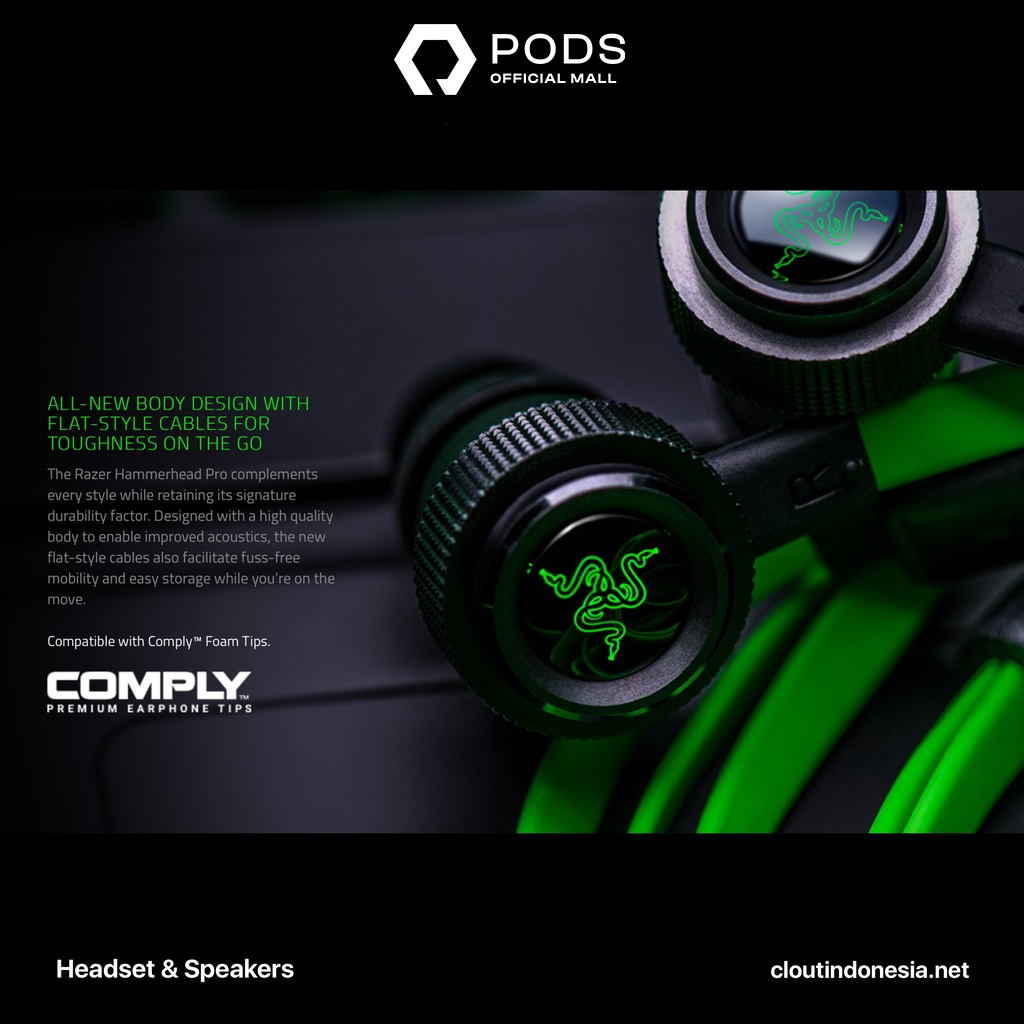 [✅PAKET HEMAT] ThePods Ultimate Gaming Package [Razer Hammerhead Pro V2 + Speaker Soundbar Bluetooth]