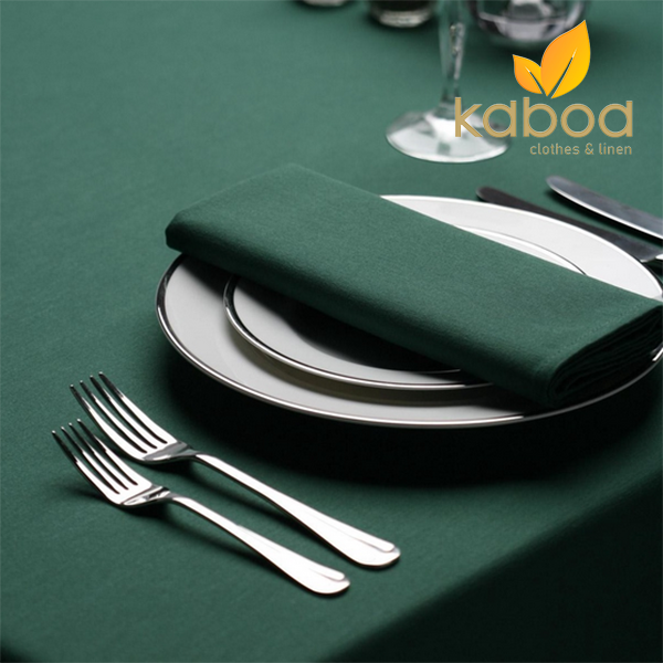 napkin/serbet makan fullcotton/damask dark green/Hijau botol