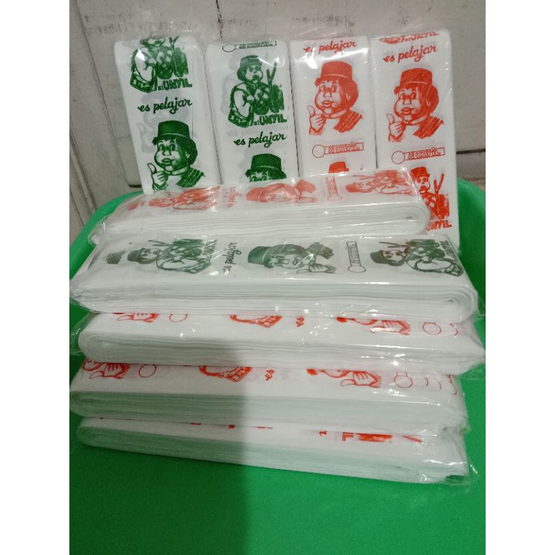 plastik es potong jadul unyil ukuran 4x50cm 100lembar