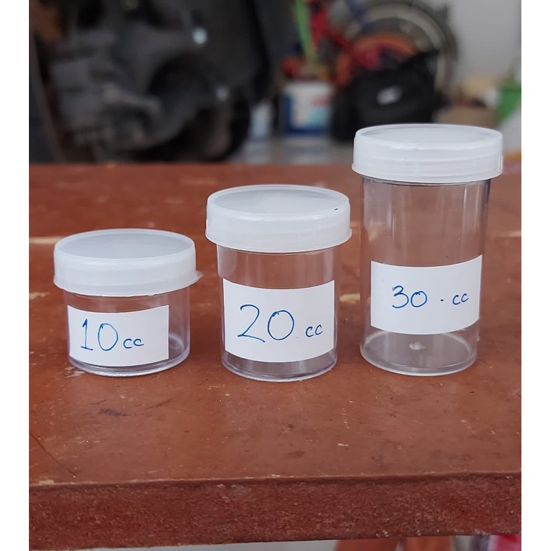 isi 100 - Pot Jar Wadah Plastik kosong Urine Urin Obat Kapsul kosmetik Slime Glitter manik 10cc 20cc