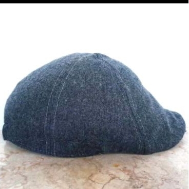 Topi Pet Grey Wool Flat Cap