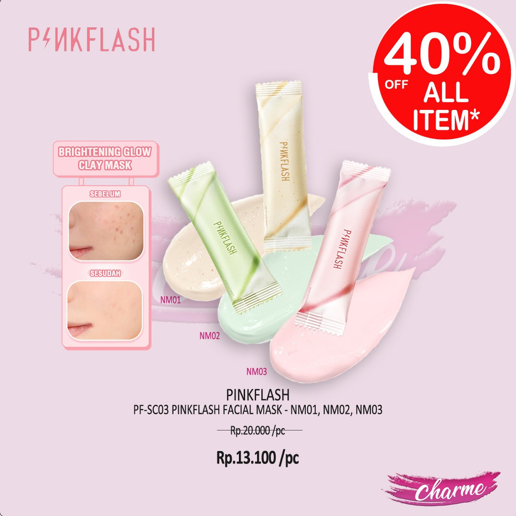 (READY &amp; ORI) Pinkflash Pink Flash Cleansing Facial Clay Mask Masker Wajah PF-SC03