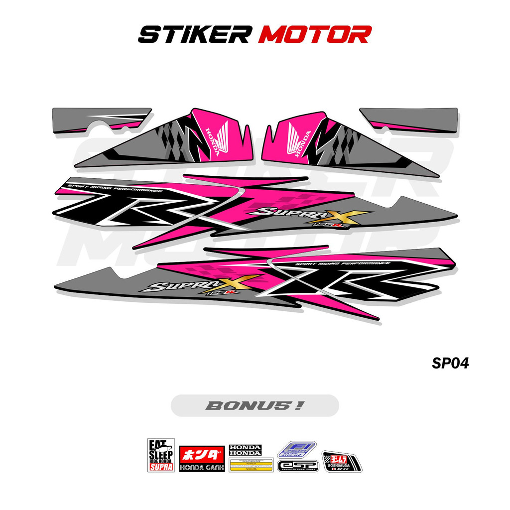 SP04 STRIPING STIKER SUPRA X 125 R 2010 BATMAN BETMEN VARIASI RACING GRAFIS STICKER DECAL EDITION SU