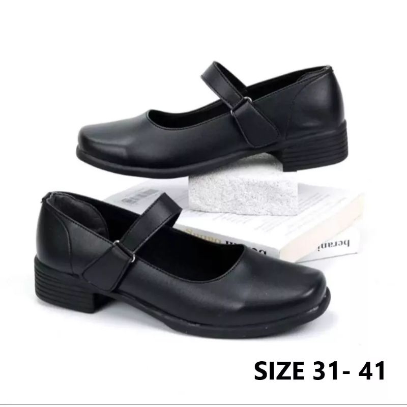 PROMO Sepatu Pantofel Paskibra Anak Hak 3 Cm Size 31-35 Hitam Perempuan Sekolah Paskibra