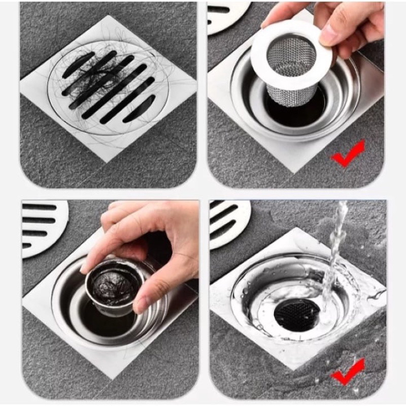 MJ88 Saringan Got Kamar Mandi Anti Kecoa Anti -Hama Penutup Penyegel Anti Menyumbat Makanan Rambut Stopler Lantai Saringan /Saringan Got Kamar Mandi Stainless Anti Kecoa Anti Mampet Anti Hama Serangga floor Drain Filter Super Murah