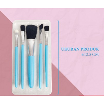 Kuas Make Up Set 5 IN 1 Mini Travel / Paket Kuas Make Up Brush Eye Shadow Foundation Blusher Tools Set