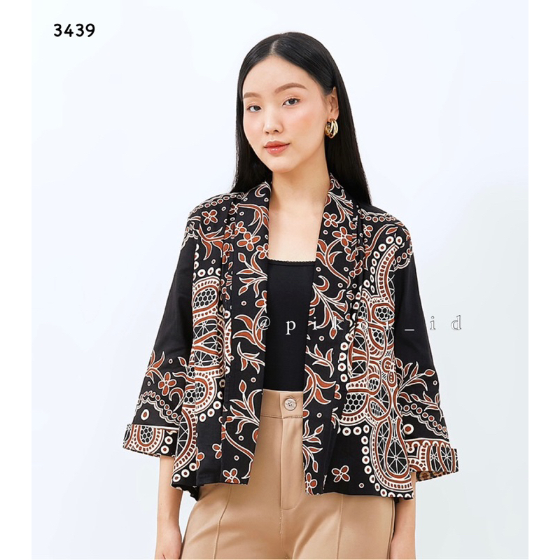 Cardigan panjang batik wanita / cardigan batik cewek / outer batik kantor / outer hijab mura 241