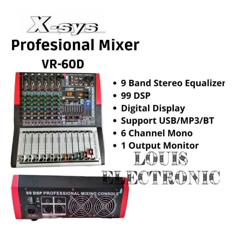 Power Mixer X-sys VR-60D Xsys VR 60D VR60D 6 Channel ORIGINAL