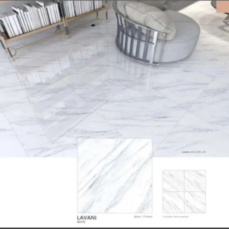 Granit motif carara 60x60 ARNA lavani white glossy
