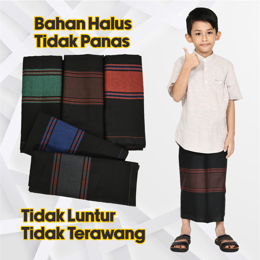 SARUNG ANAK LAKI LAKI SUNAT SANTRI TK SD 5, 6, 7, 8, 9, 10 TAHUN  MOTIF TENUN SALUR