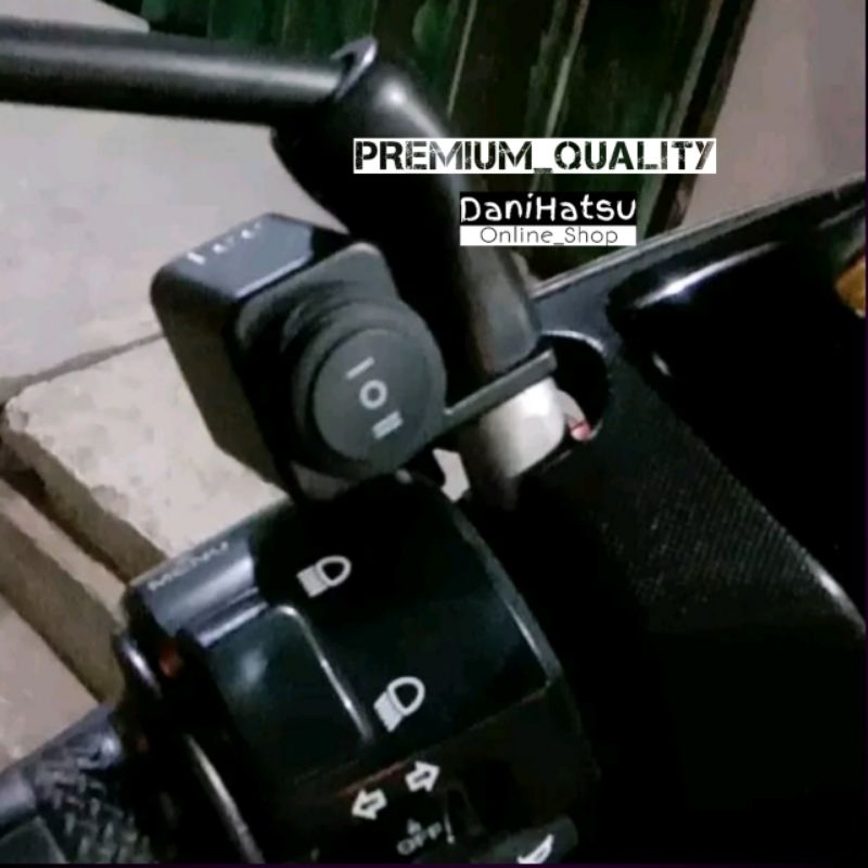 Saklar 3 Mode Lampu Tembak Spion Motor Kanan Kiri Anti Air Waterproof Nmax Pcx Vario Beat Alumunium