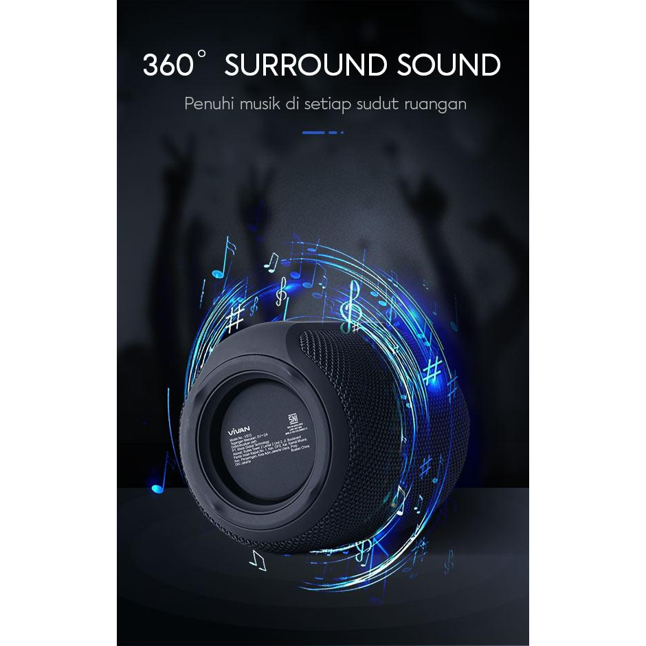 GONGNIU x VIVAN Speaker Bluetooth VS1/VS12 Mini Wireless Audio Portable Mega Bass Waterproof IPX5 Hi-Fi - Garansi Resmi 1 Tahun