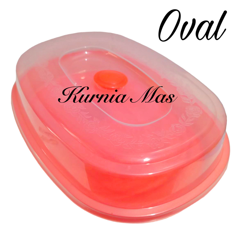 Tempat Kue Dengan Tutup Tempat Roti Bulat dan Oval Wadah Gorengan