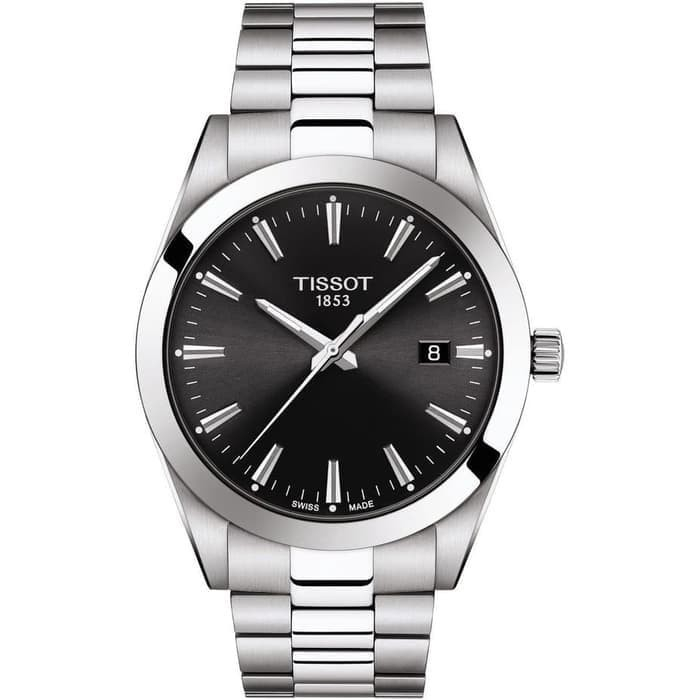Tissot T127.410.11.051.00 Gentleman Jam Tangan Pria Analog 316L Stainless Steel Hitam
