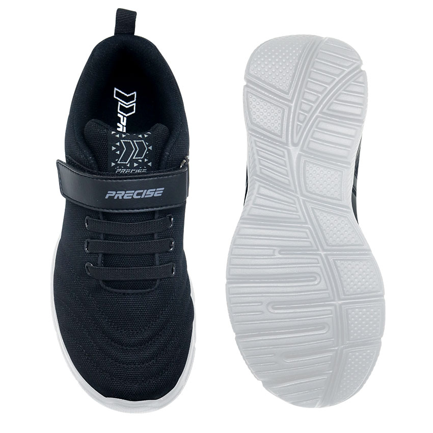 Precise Icon JT Sepatu Sneakers Sekolah Anak Velcro - Black/White