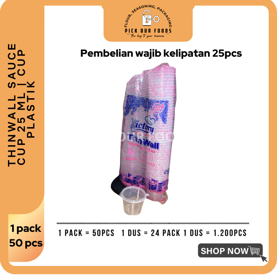 Thinwall Cup 25ml 35ml 60ml 100ml 150ml Per Pack Bulat Cup Sambel/ Cup Puding Plastik