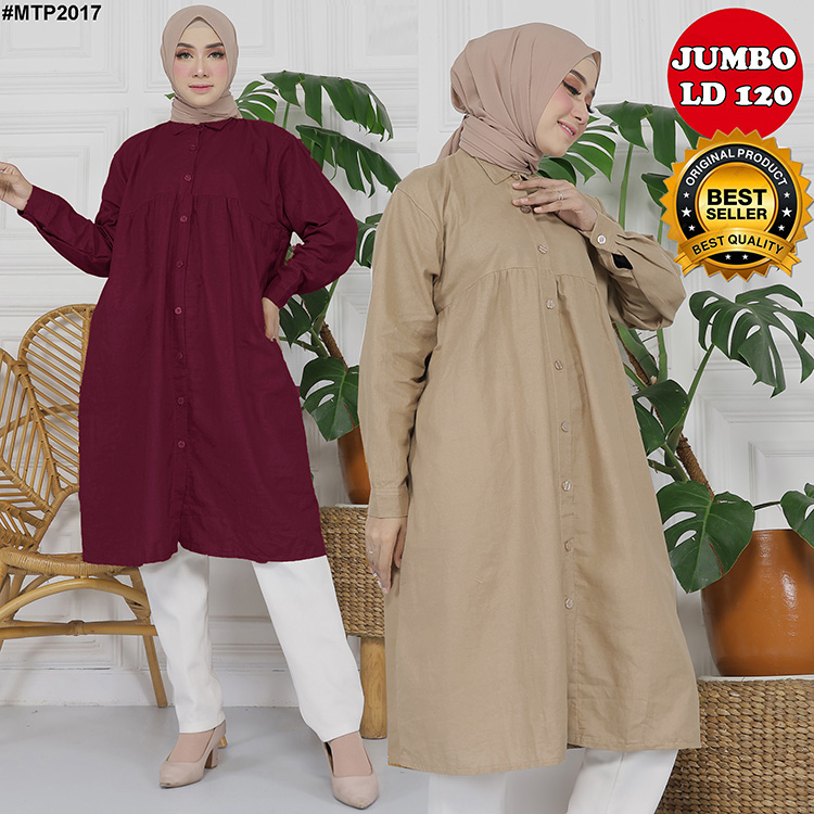 TUNIK  WANITA JUMBO - KANCING BUKA (BUSUI)