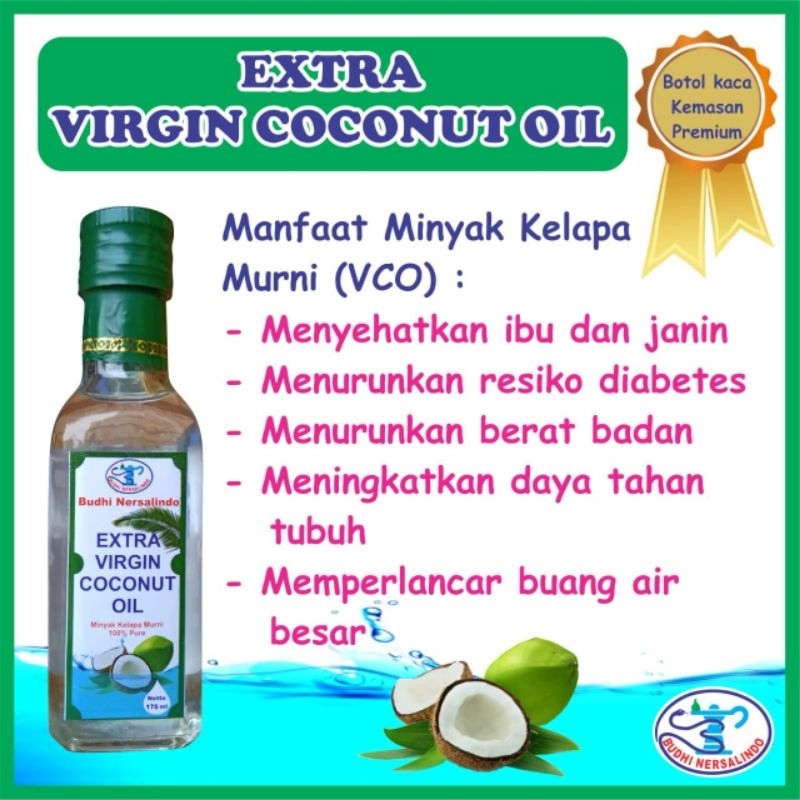 

Extra virgin coconut oil premium 175ml | budhi nersalindo | minyak kelapa