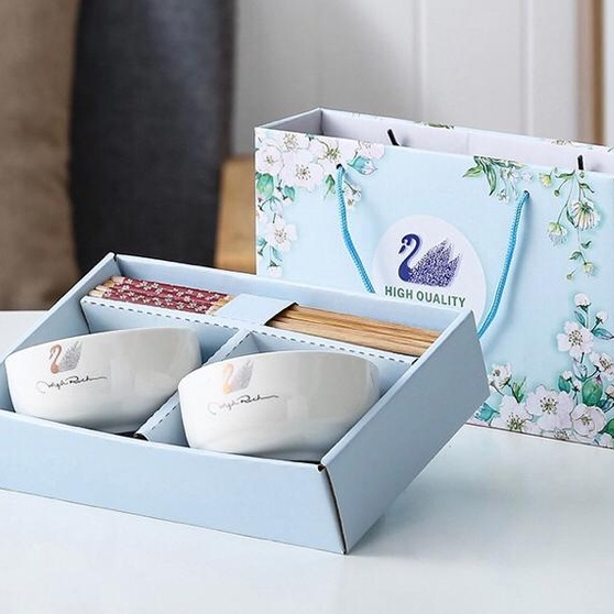 FLASHSALE [GGW] HOUSEWAREBRAND - GOOD QUALITY HAMPRES MANGKOK KERAMIK JEPANG IMPORT MOTIF ANGSA BIRU