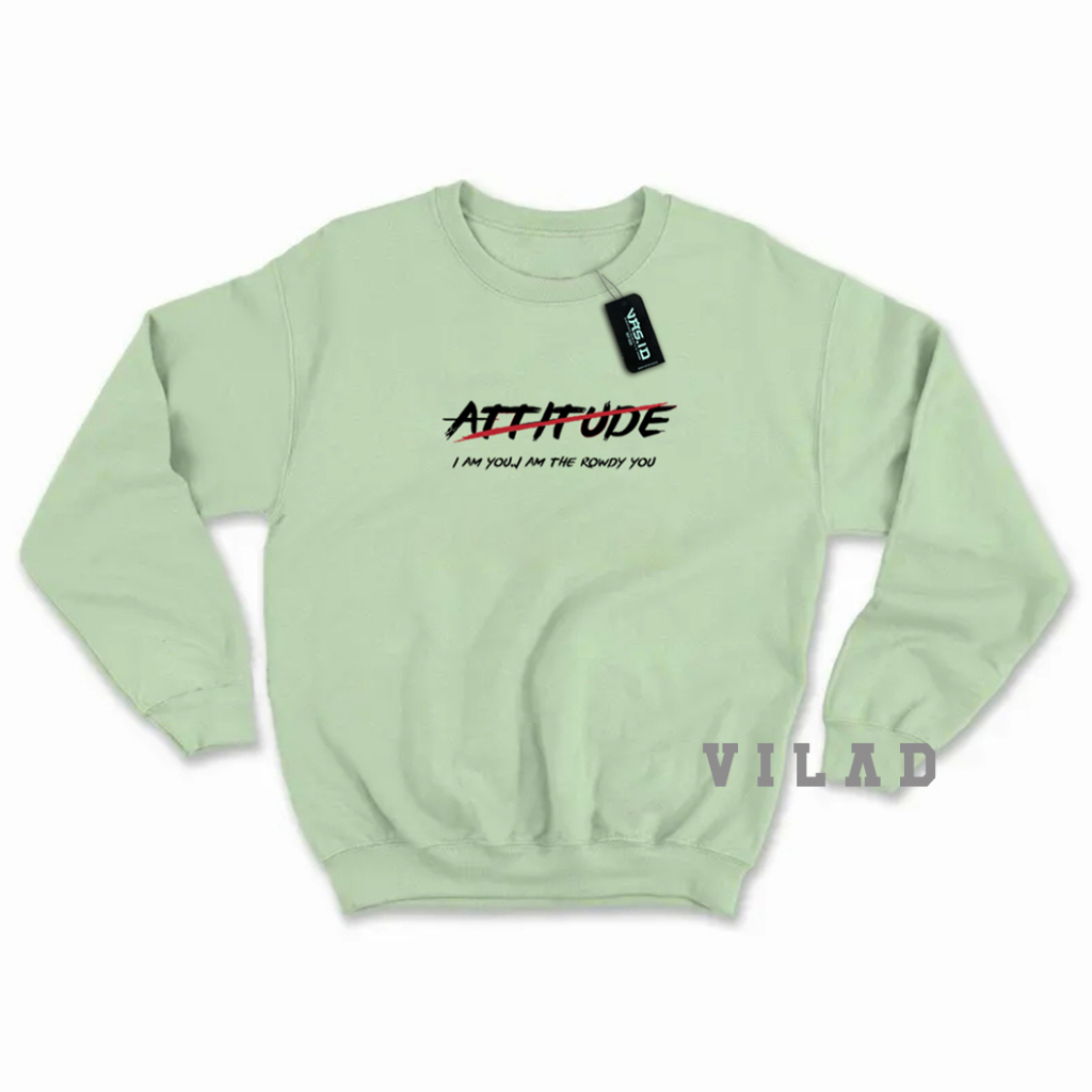 Sweater Crewneck Pria Wanita Oversize Attitude Bahan Fleece Tebal Premium Distro VASPLY