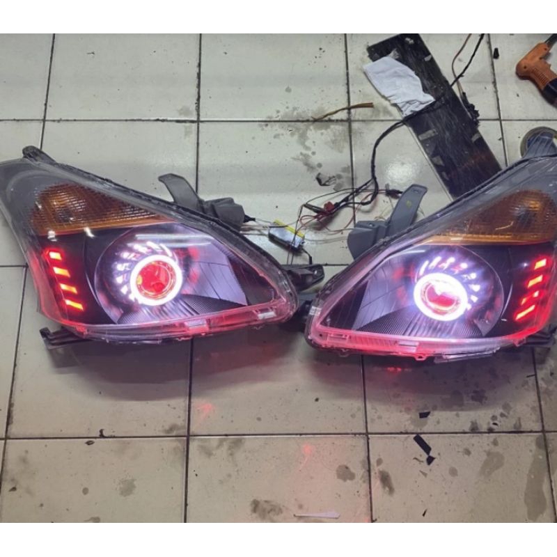 Headlamp Avanza Xenia 2012-2015.Castem Lampu Projector Proji Avanza Xenia 2012-2015 Demon Eyes