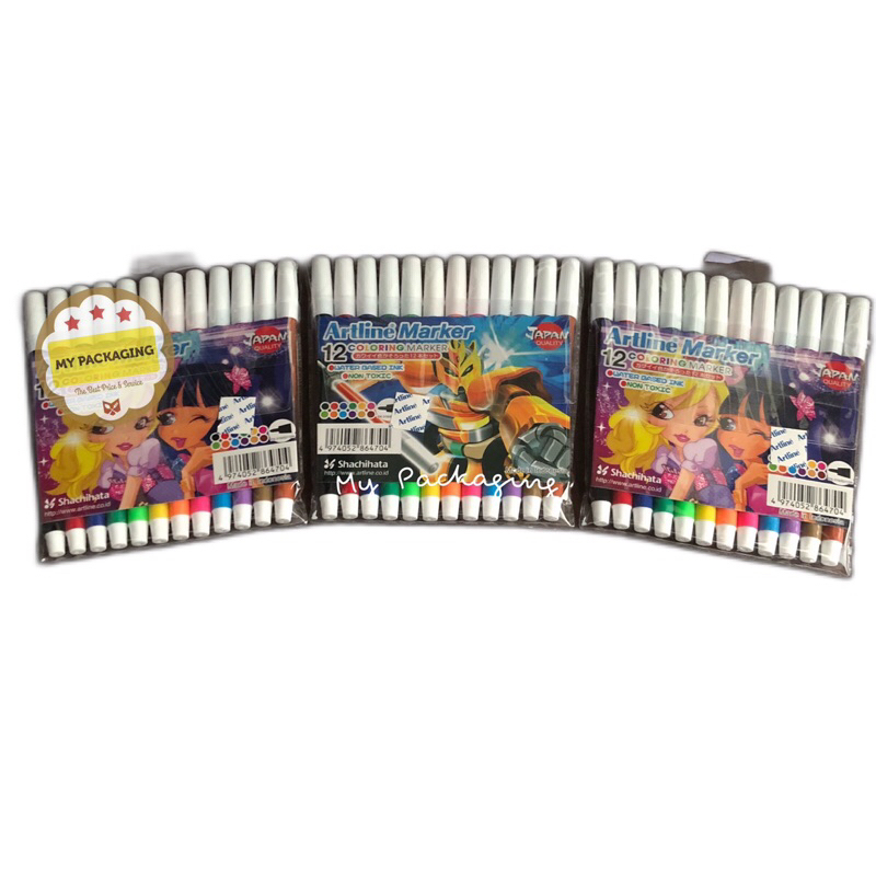 Spidol 12 Warna Artline Marker 12 Coloring - water base non toxic