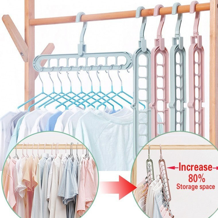 Gantungan Baju 9 Lubang / Magic Hanger Multifungsional Foldable Hanger