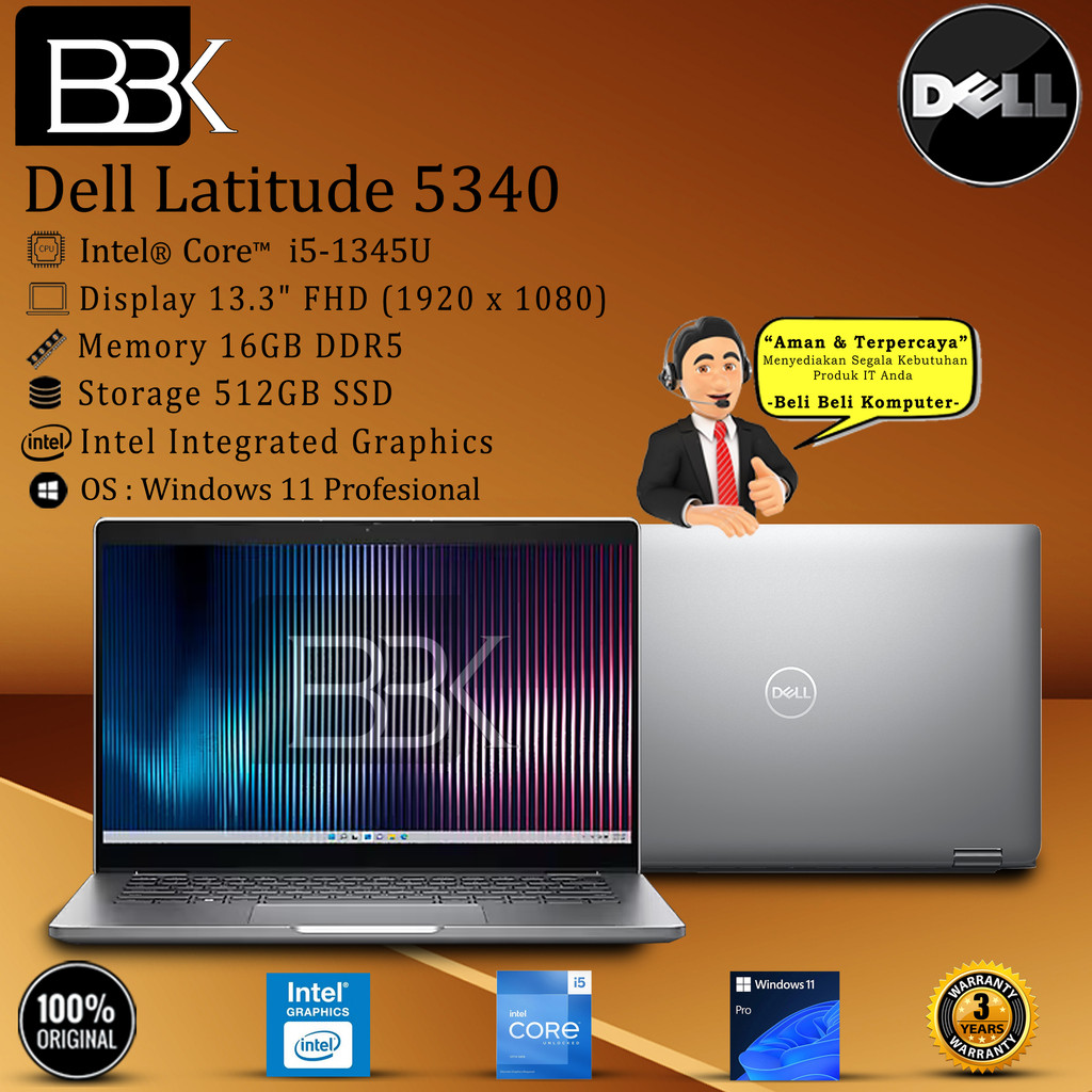 DELL Latitude 5340 13.3" i5-1345U 16GB 512GB SSD WIN11PRO 3YR