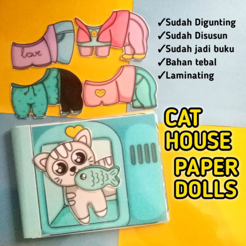 MAINAN ANAK VIRAL CAT HOUSE PAPER DOLL