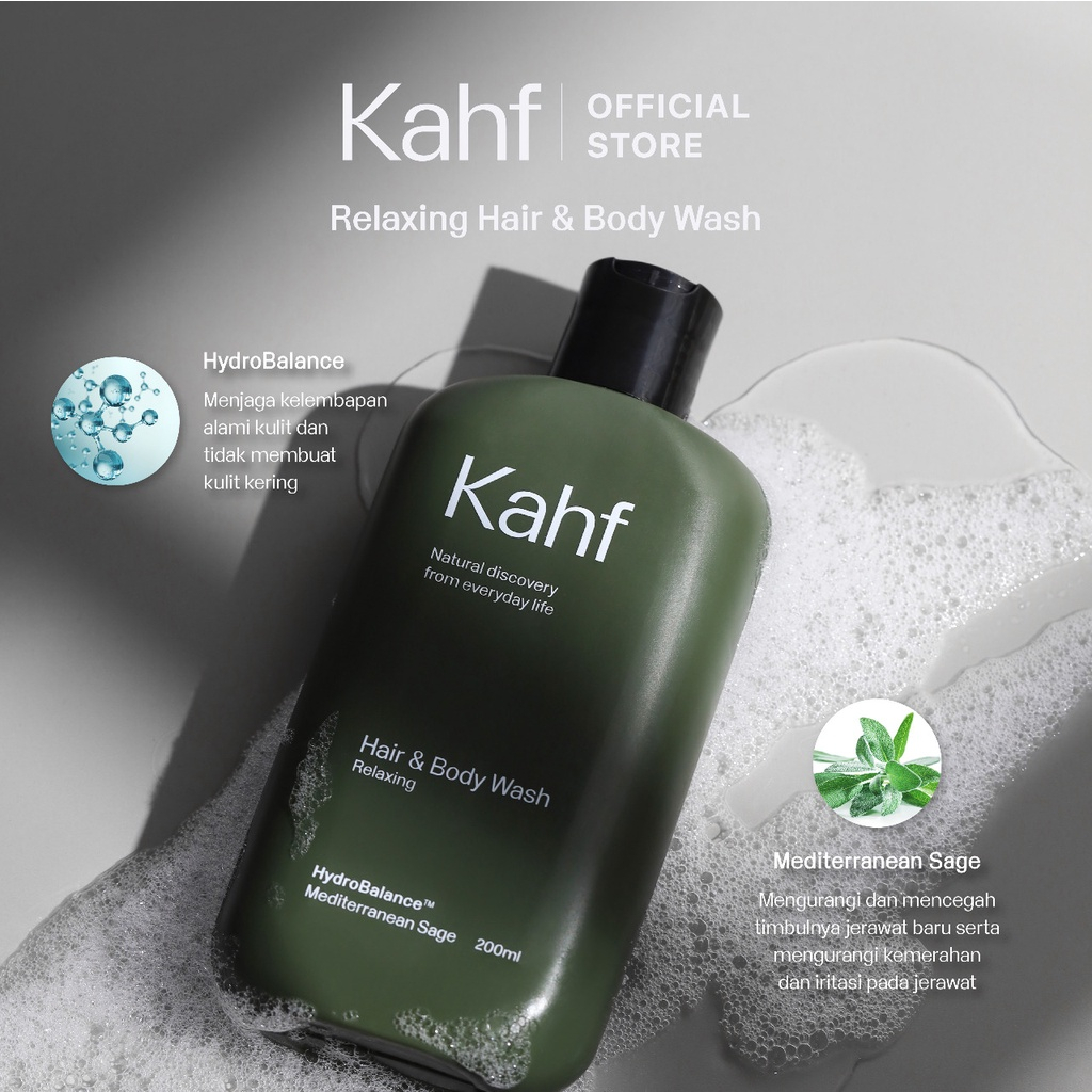 ✨ AKU MURAH ✨ Kahf Relaxing Hair and Body Wash 200 ML // 2in1 Sabun Mandi &amp; Shampoo