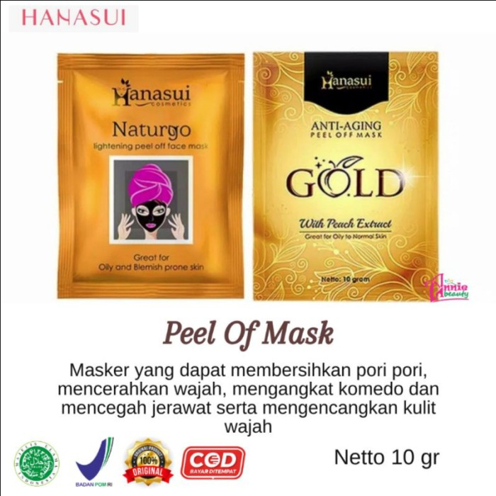 ❣️Rakkistore99❣️Hanasui Naturgo Lightening / Anti Aging Peel Off Face Mask (Satuan/1pcs) 10g (100% Original)