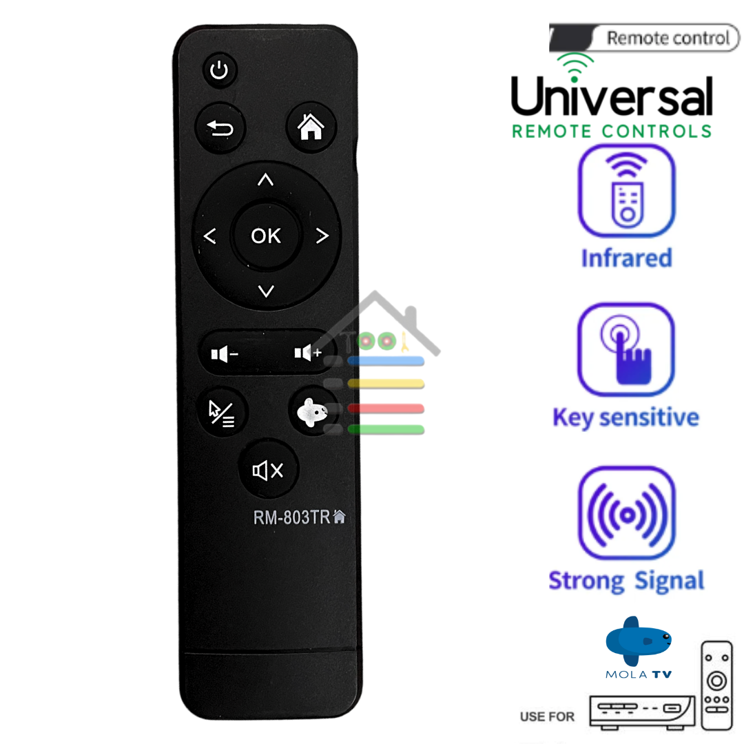 REMOTE / REMOT RM-803 ANDROID TV / XL / HOME / AKARI / POLYTRON / INDIBOX / MOLA LANGSUNG PAKAI