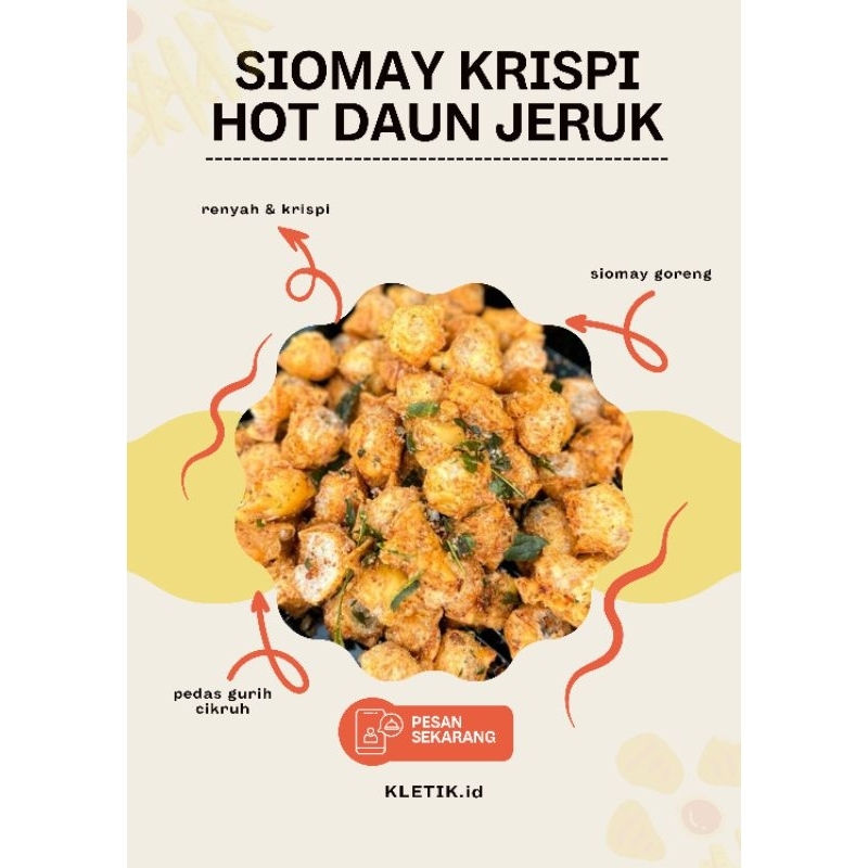 

Siomay Krispi Hot Daun Jeruk / Siomay Kering Pedas Daun Jeruk 500gr - 1000gr