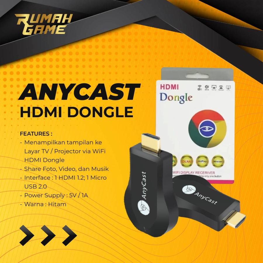 HDMI CHROMECAST CAST HDMI DONGLE HP KE TV