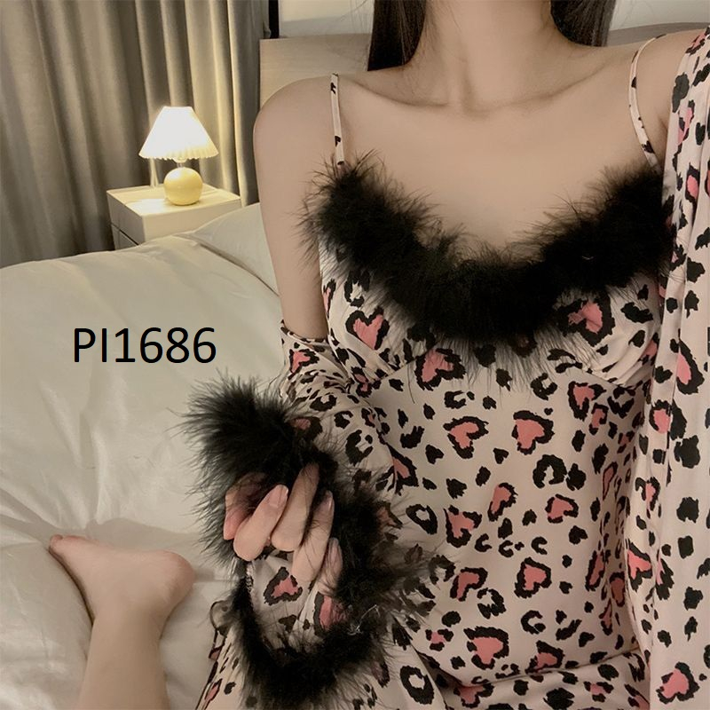 PIYAMA STELAN SUTERA LINGERIE + CARDIGAN PI1686 &amp; PI1687