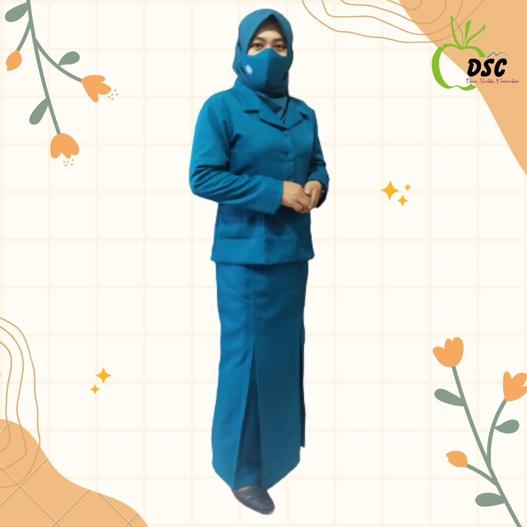 Seragam PKK Nasional terbaru wiru depan (Warna Biru)