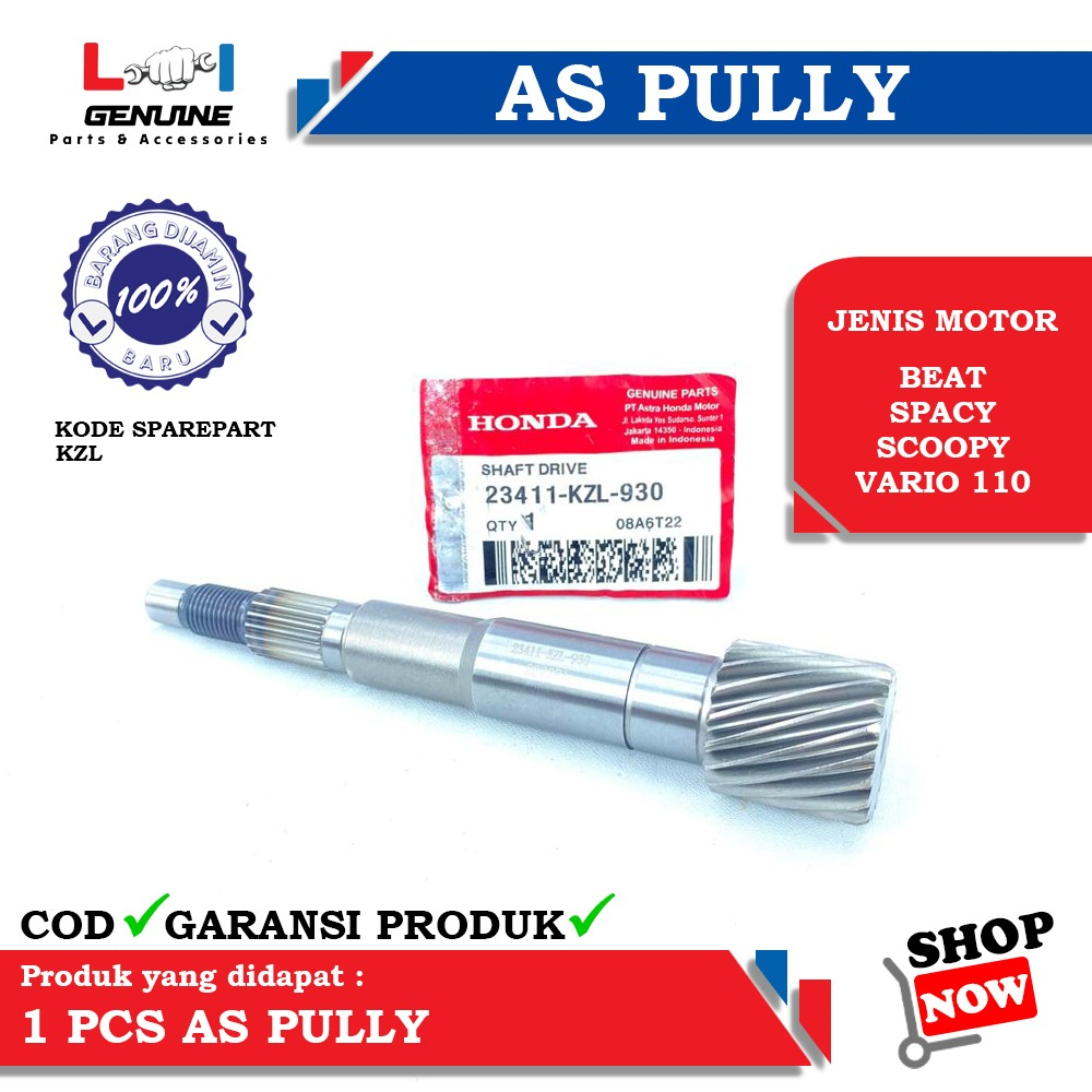 -LOI- AS PULLEY GEAR PULLY BEAT FI, SCOOPY FI, VARIO 110 FI, SPACY FI KZL