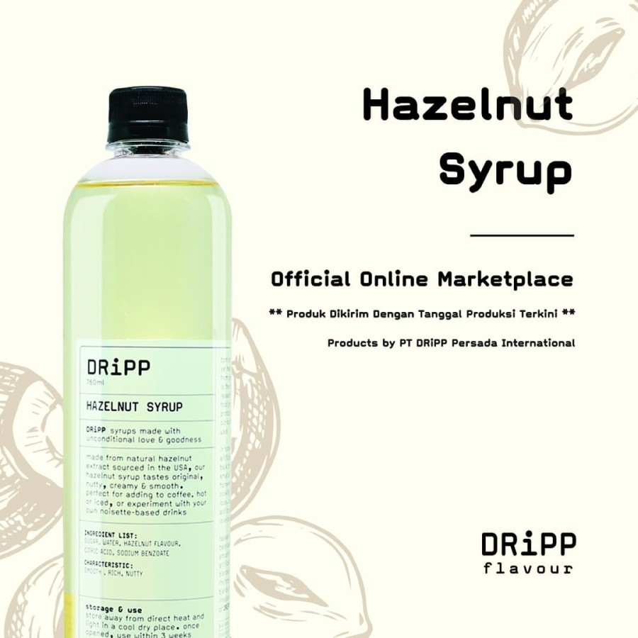

DRiPP Hazelnut Syrup ( Sirup Hazelnut )