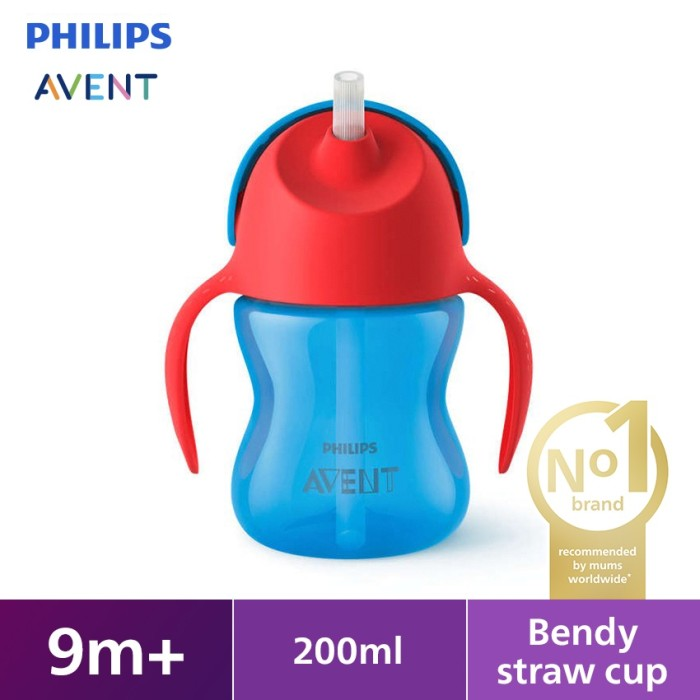 Botol Gelas Minum Anak Philips Avent STRAW CUP 7OZ SINGLE BOY 9m+ SCF796/01