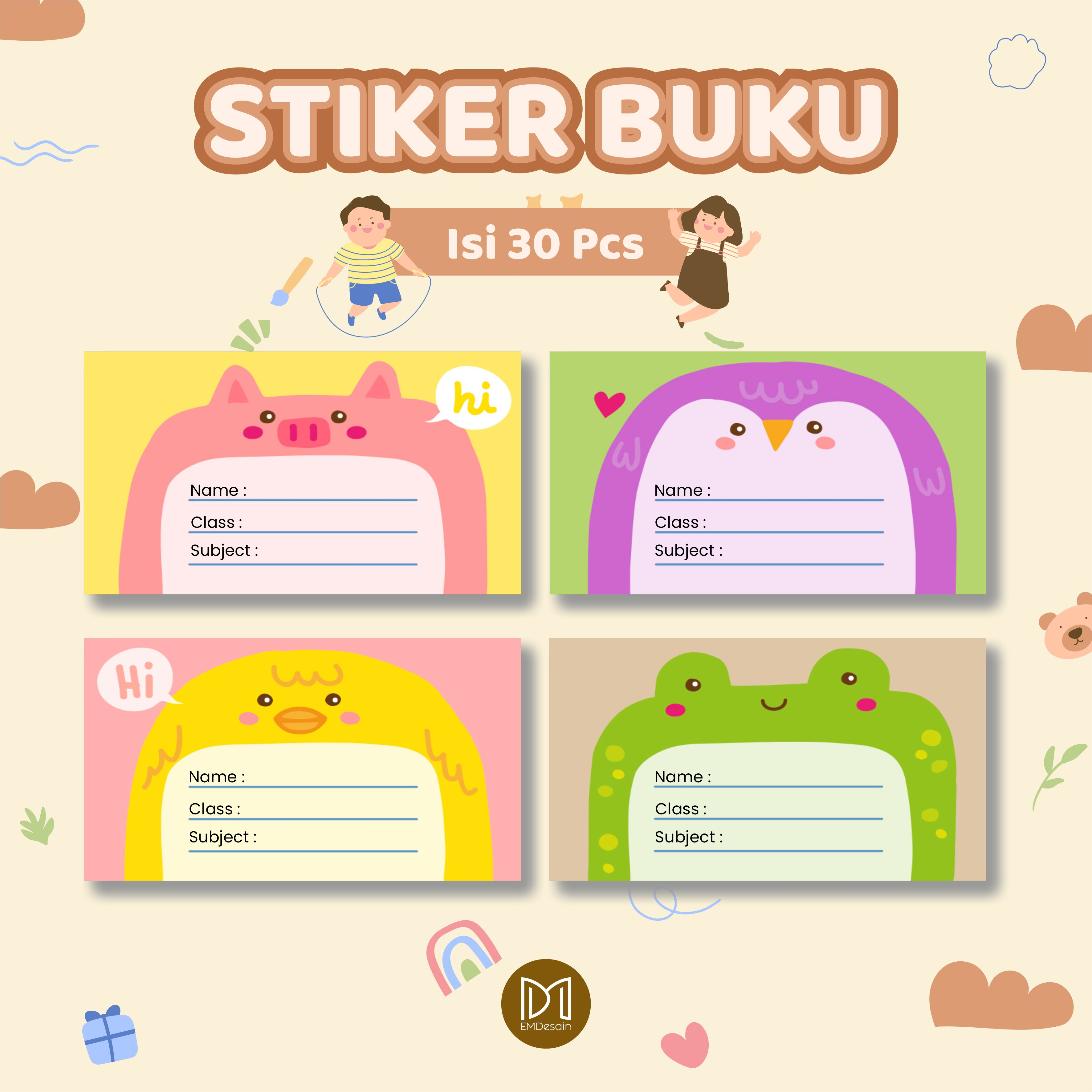 

( 30 PCS ) STICKER LABEL BUKU PELAJARAN / MOTIF HEWAN LUCU ANIMAL /.STIKER MAPEL CUSTOM / STIKER MATPEL / STICKER LABEL NAMA ANAK / STIKER BUKU AESTHETIC / STIKER BUKU PELAJARAN SEKOLAH / STIKER JURNAL / STICKER CUSTOM NAMA DAN FOTO ANAK
