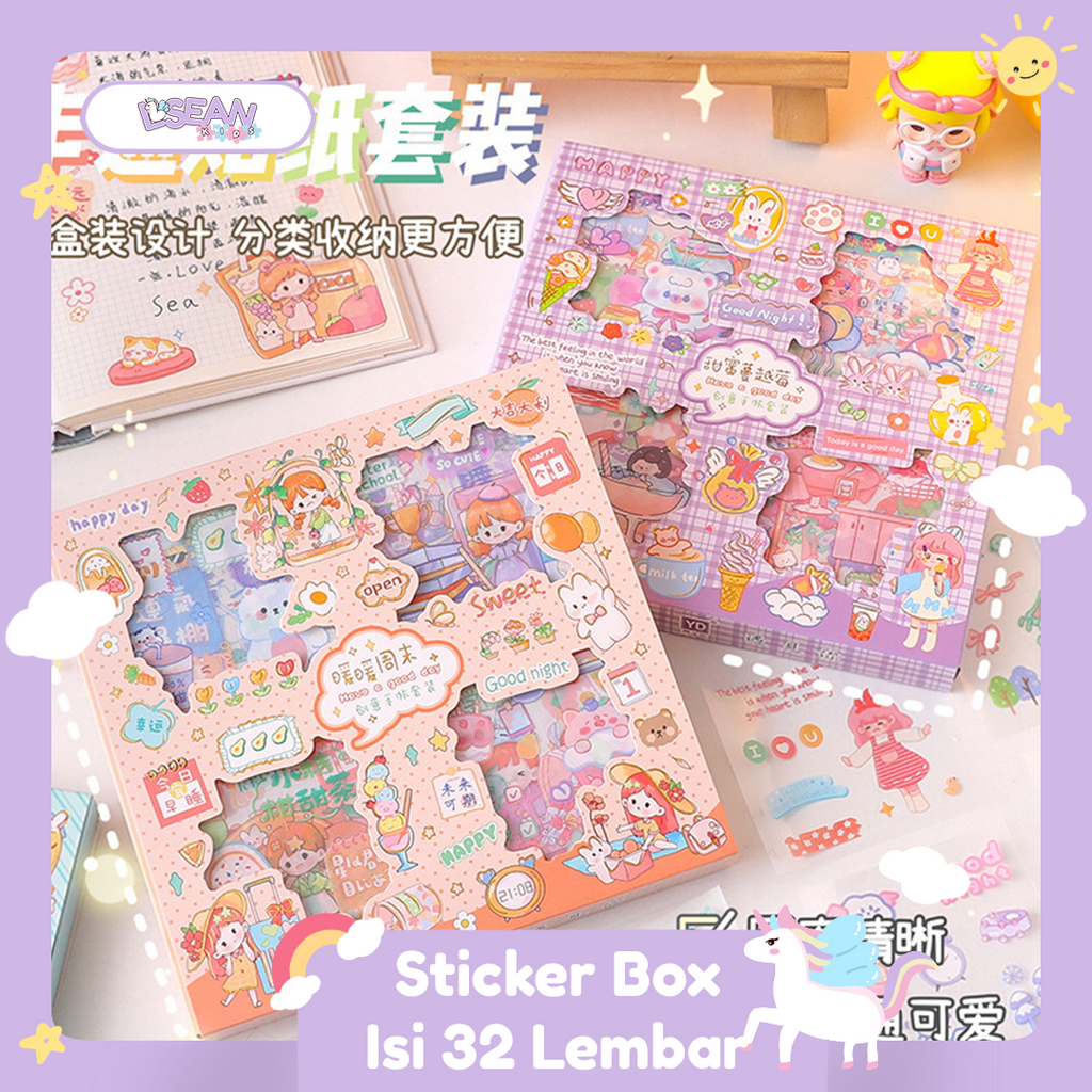 

Sticker Journal Dekorasi Botol Case Stiker Box Korea Isi 32 lembar