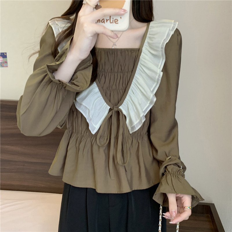 MOOGU ♡ Blouse korea temperamen atasan wanita fashion top