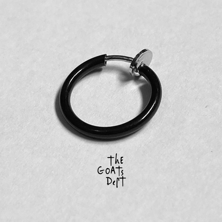 The Goats Dept - ( TITANIUM ) Fake Hoop Clip Earring Black White Cuff Original / tgd704 anting tanpa