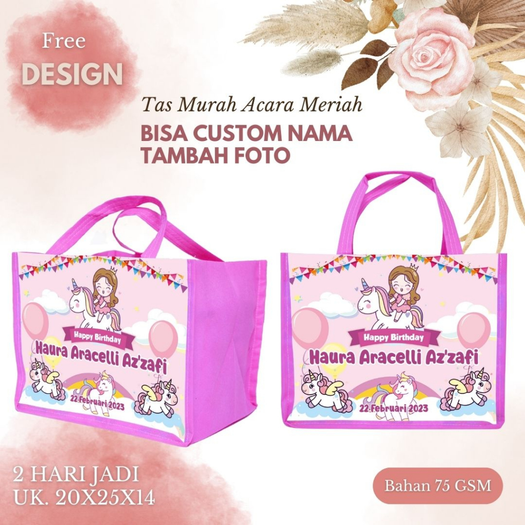 

Tas Ultah karakter custom / ready stok goodie bag ulang tahun anak