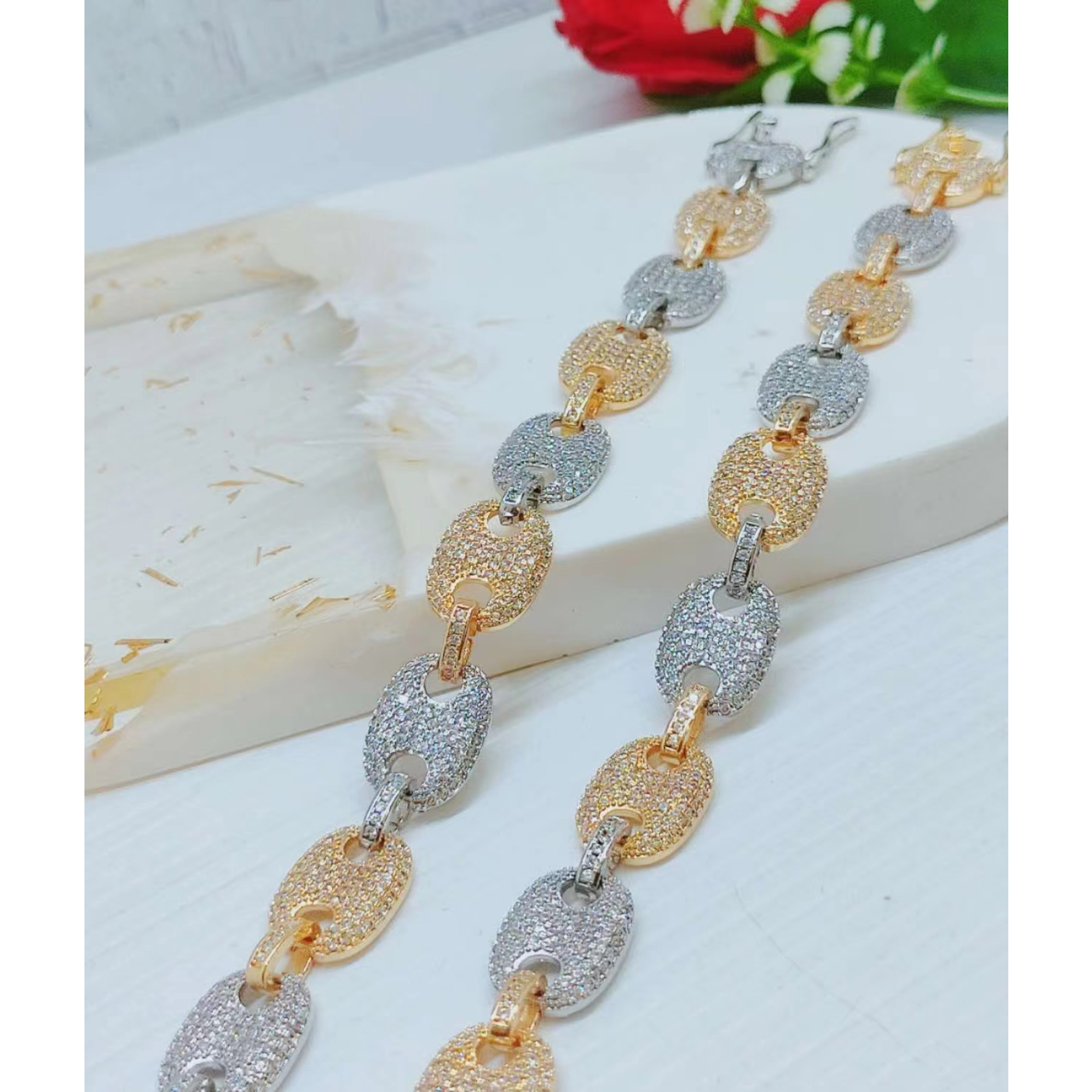 Gelang Xuping Kombinasi  Mata Full LaPIS Emas Perhiasan Wanita R012