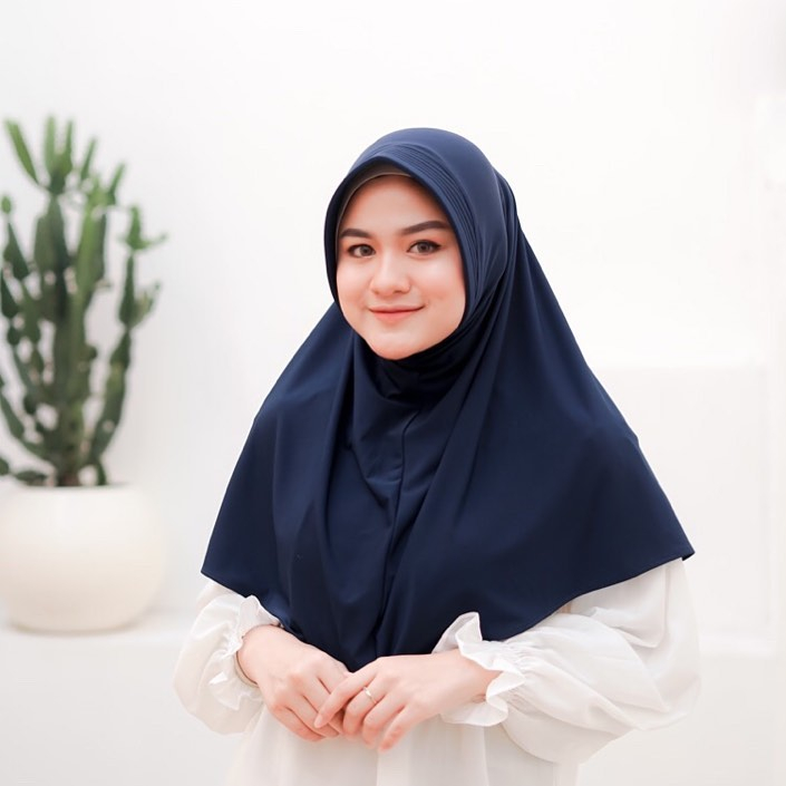 Jilbab Instan  Hijab Bergo Oval  L,XL Kerudung Polos Jersey Termurah Nayla Hija'b