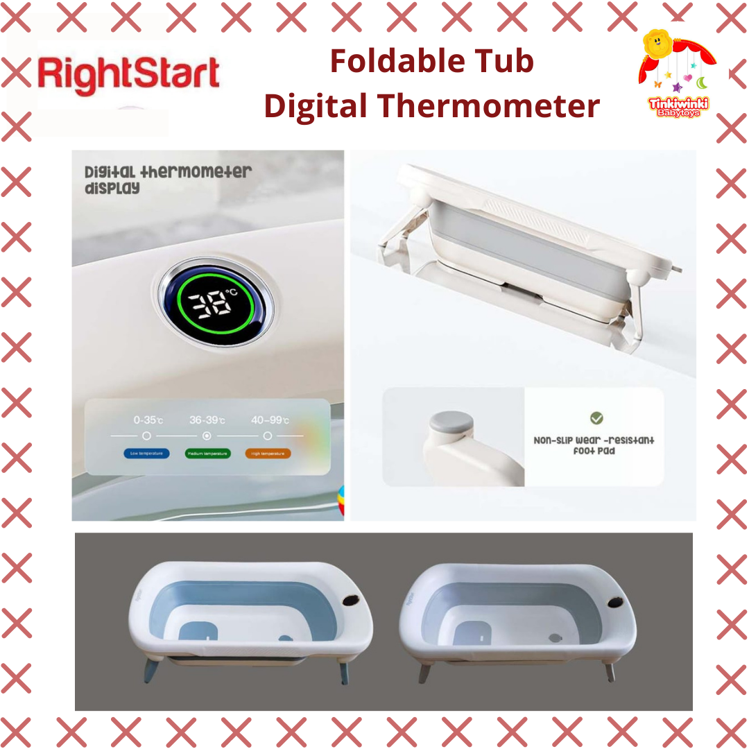 Right Start - Jumbo Whale Folding Bath Tub Digital Thermometer