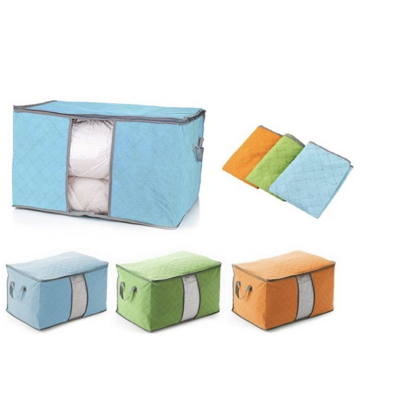 MJ88 Tempat Penyimpanan Bed Cover Bamboo  Stroage Box organizer Bag Kotak Penyimpanan Baju Selimut Dan sprey Jumbo Serbaguna / Stroage Bag /Stroage Box Colorfull Steoage Organizer Bag /Keranjang Pakaian Baju Bayi /Box Organizer Super Murah